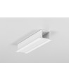 1m aluprofil SMART-IN16 BC3/U4 - Hvid lakeret, indbygget, LED skinne