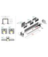 2m aluprofil SMART-IN16 BC3/U4 - Ubehandlet aluminium, indbygget, LED skinne