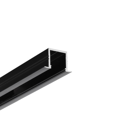 2m aluprofil SMART-IN16 BC3/U4 - Sort lakeret, indbygget, LED skinne