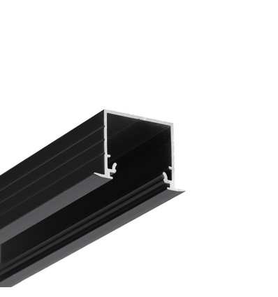 2m aluprofil LINEA-IN20 EE7F/U7 - Sort anodiseret, indbygget, LED skinne