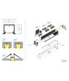 2m aluprofil LINEA-IN20 EE7F/U7 - Hvid lakeret, indbygget, LED skinne