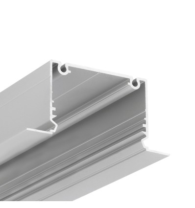 1m aluprofil PHIL RECESSED C10 - Anodiseret, indbygget, LED skinne