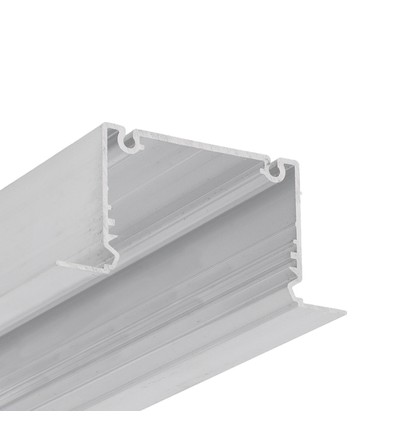 2m aluprofil PHIL RECESSED C10 - Ubehandlet aluminium, indbygget, LED skinne