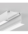 2m aluprofil PHIL RECESSED C10 - Hvid lakeret, indbygget, LED skinne