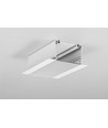 2m aluprofil PHIL RECESSED C10 - Hvid lakeret, indbygget, LED skinne