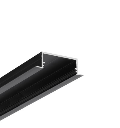 2m aluprofil VARIO30-06 ACDE-9/U9 - Sort anodiseret, indbygget, LED skinne