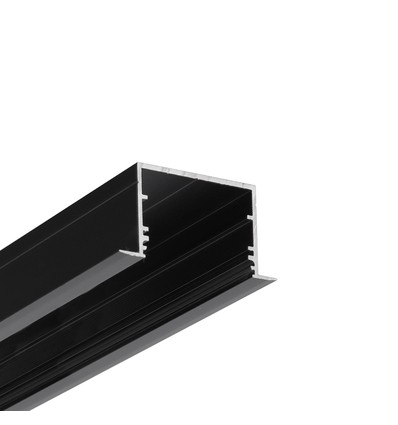1m aluprofil VARIO30-07 ACDE-9/U9 - Sort anodiseret, indbygget, LED skinne