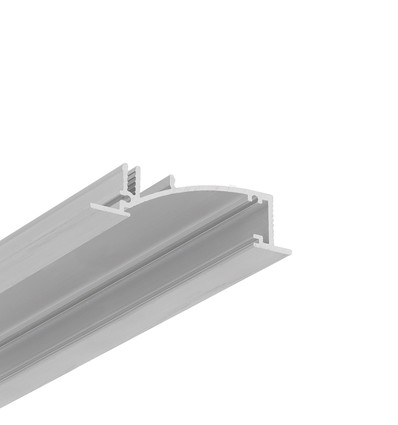 1m aluprofil FLAT8 H/UX - Ubehandlet aluminium, indbygget, LED skinne