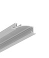 1m aluprofil FLAT8 H/UX - Ubehandlet aluminium, indbygget, LED skinne