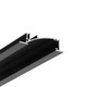 1m aluprofil FLAT8 H/UX - Sort anodiseret, indbygget, LED skinne