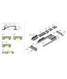 1m aluprofil FLAT8 H/UX - Sort anodiseret, indbygget, LED skinne