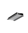 1m aluprofil FLAT8 H/UX - Sort anodiseret, indbygget, LED skinne