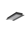 1m aluprofil FLAT8 H/UX - Sort anodiseret, indbygget, LED skinne