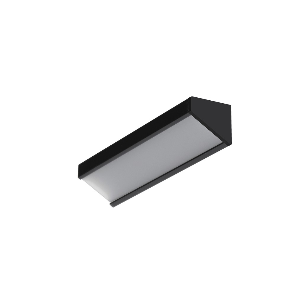 1m aluprofil CORNER12.V2 EF/U - Sort anodiseret, hjørne, LED skinne