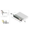 1m aluprofil GLOW12 DOWN A1C - Ubehandlet aluminium, indspartling, LED skinne