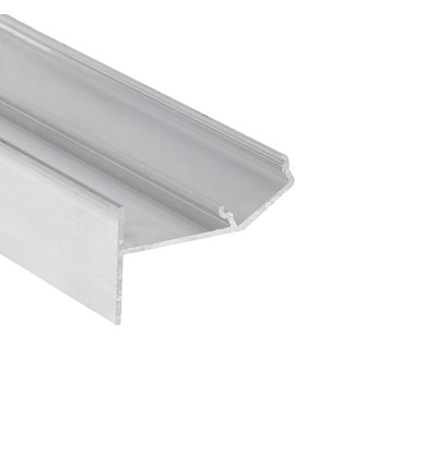 2m aluprofil GLOW12 UP A1C - Ubehandlet aluminium, indspartling, LED skinne