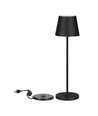 V-Tac opladelig bordlampe, trådløs - Sort, IP54 udendørs bordlampe, touch dæmpbar, model mini