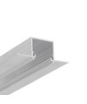 1m aluprofil LINEA-IN20 TRIMLESS EE7F - Ubehandlet aluminium, indspartling, LED skinne