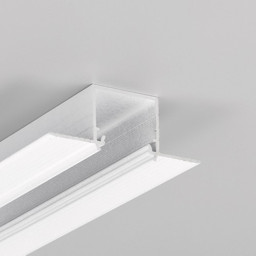 1m aluprofil LINEA-IN20 TRIMLESS EE7F - Hvid lakeret, indspartling, LED skinne