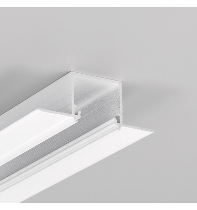 1m aluprofil LINEA-IN20 TRIMLESS EE7F - Hvid lakeret, indspartling, LED skinne