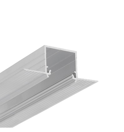 2m aluprofil LINEA-IN20 TRIMLESS EE7F - Ubehandlet aluminium, indspartling, LED skinne