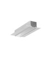 2m aluprofil LINEA-IN20 TRIMLESS EE7F - Ubehandlet aluminium, indspartling, LED skinne