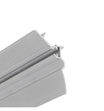 2m aluprofil SMOOTH12 BC/Q9 - Ubehandlet aluminium, indspartling, LED skinne