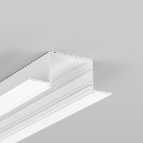 2m aluprofil VARIO30-05 ACDE-9 - Hvid lakeret, indspartling, LED skinne