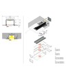 2m aluprofil VARIO30-05 ACDE-9 - Hvid lakeret, indspartling, LED skinne