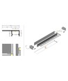 1m aluprofil UNI-TILE12 180DEG C PLUS - Anodiseret, fliser/klinker-profil, LED skinne