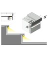 1m aluprofil UP-TILE10 A - Anodiseret, fliseprofil, LED skinne