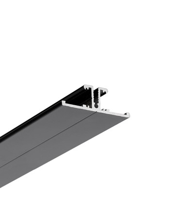 2m aluprofil BACK10 A/UX - Sort lakeret