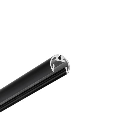 2m aluprofil PEN12 CJ - Sort lakeret