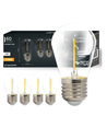 5 stk E27 1W LED pære - ST14, COB filament