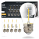 10 stk E27 2W LED pære - ST14, COB filament, klart glas