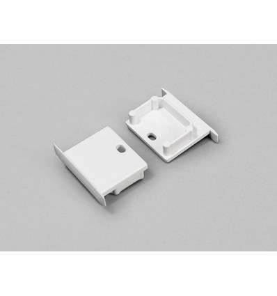 Endestykke LINEA-IN20 - Med hul, hvid