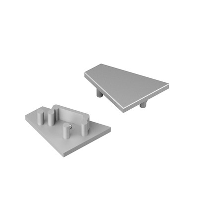 Endestykke CORNER12.V2 - Sølvfarvet