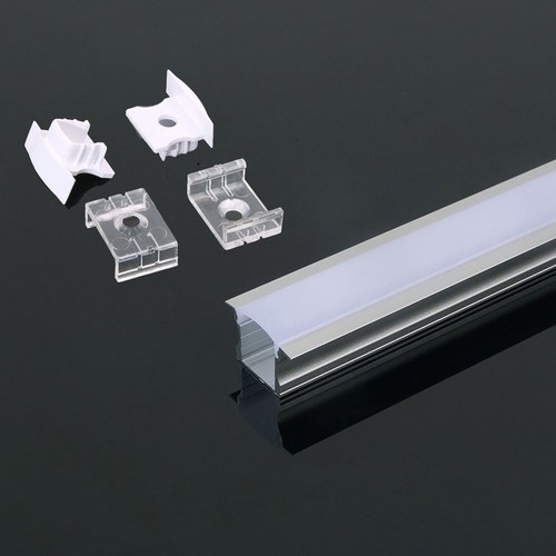 Monteringssæt med Diffuser til LED-stribe - 2000x24x14.2mm, Sølv