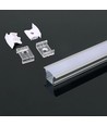 Monteringssæt med Diffuser til LED-stribe - 2000x24x14.2mm, Sølv
