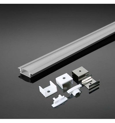 Monteringssæt LED-strimmel - Diffuser, PCB 12mm, Indbygget, 2000x24,7x7mm, Hvid
