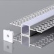 2m Alu profil til indbygning, sølv - 2000x55x15mm, inkl. mælkehvidt cover, max 12,4mm strip, IP20