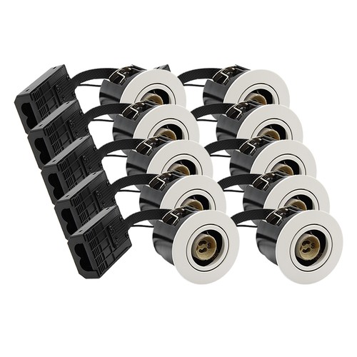 10 stk. GU10 indbygningsspot Inno88 - Mat hvid, IP44, godkendt i isolering