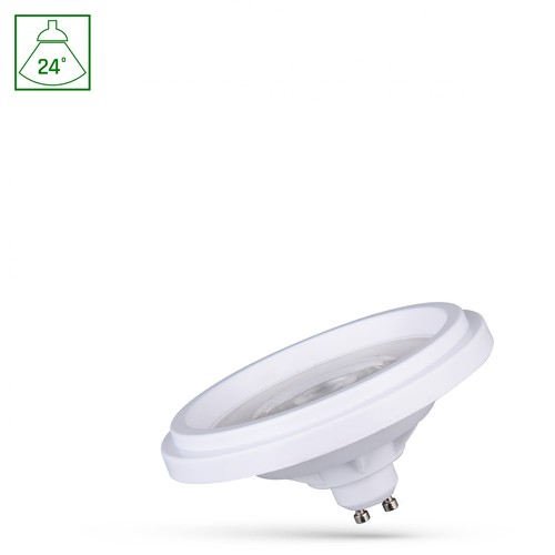 LED AR111 GU10 5,5W - 230V, Basic 2, 24° Varm Hvid, Hvid, Spectrum