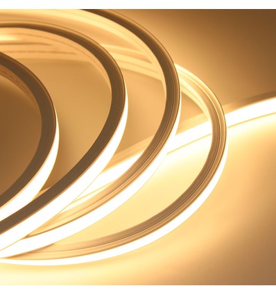 5m AnyCut Neon Flex 10x10 Varm hvid LED strip - 7,5W/m, 12V, Ingen klippeafstand