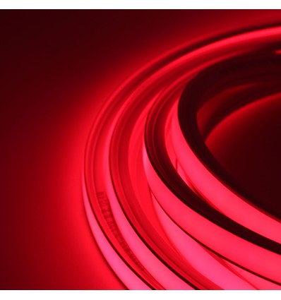 5m 8W/m AnyCut Neon Flex 10x10 Rød LED strip - 12V DC, Ingen klippeafstand