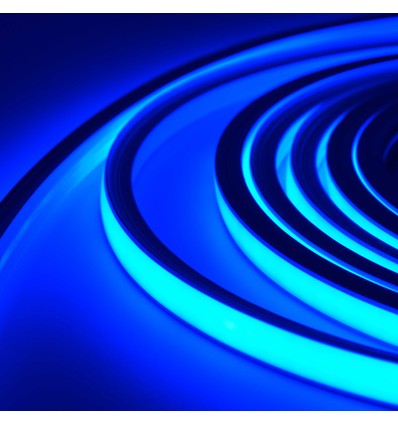 5m 8W/m AnyCut Neon Flex 10x10 Blå LED strip - 12V DC, Ingen klippeafstand