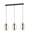 Outlet: EGLO Basildon Pendel Lampe Til 3xE27 Række i Træ/Sort