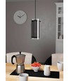 Outlet: EGLO PINTO TEXTIL Pendel Lampe E27 i Sort/Glas