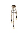 Outlet: EGLO Rampside Pendel Lampe til 3xE27 Ø30 i Sort/Natur