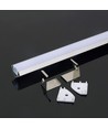 Monteringssæt med Diffuser - LED-Strips, Hjørne, 2000x19x19mm, Sølv